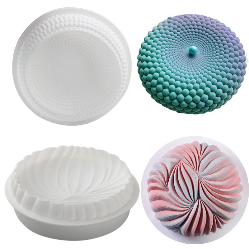 Kitchen Appliances Packages - ラウンドムースケーキパンベーキング用大型砂丘シリコーン型 3D 幾何学的な真珠ペストリーツールチョコレートキッチンアクセサリー