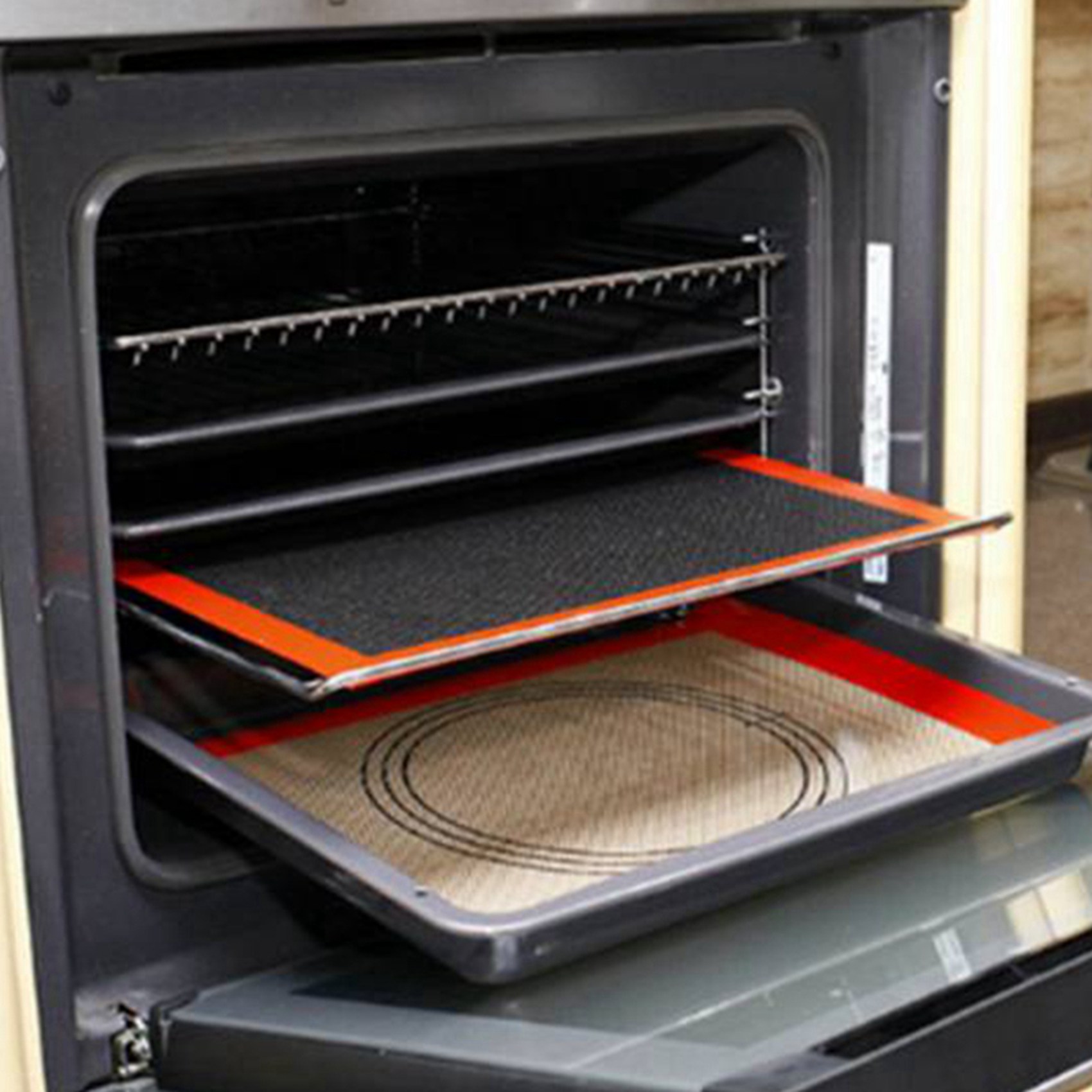 Kitchen Appliances Usa - SYW-ビスケット/パン/キッチンベーキング器具アクセサリー 穴あきシリコンベーキングマット ノンスティックオーブンマットライニングツール、6個セット