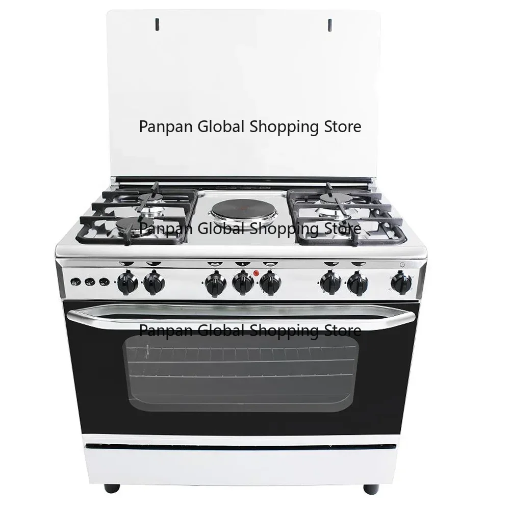 Kitchen Appliances Electric Stove - 自立型レンジガスコンロ5バーナー電気式、ガスオーブン内蔵キッチン家電、オーブンとBBQグリル付き