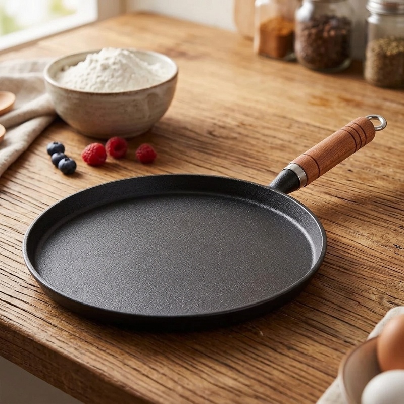 Electric Griddle Pancake - 20/23/26cm 鋳鉄製フライパン 未コーティング ノンスティック エッグパンケーキパン クレープメーカー