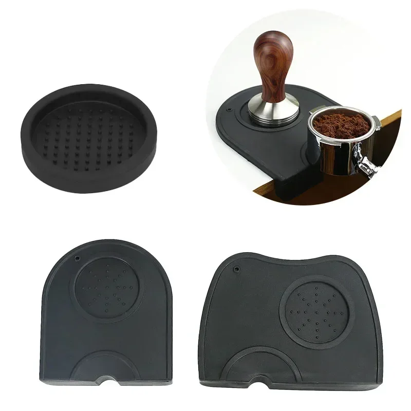 Kitchen Appliances Packages - コーヒーパウダーパッドノンスリップシリコーンタンピングステーションエスプレッソマットホームカフェバリスタツールブラックアクセサリーキッチン用品