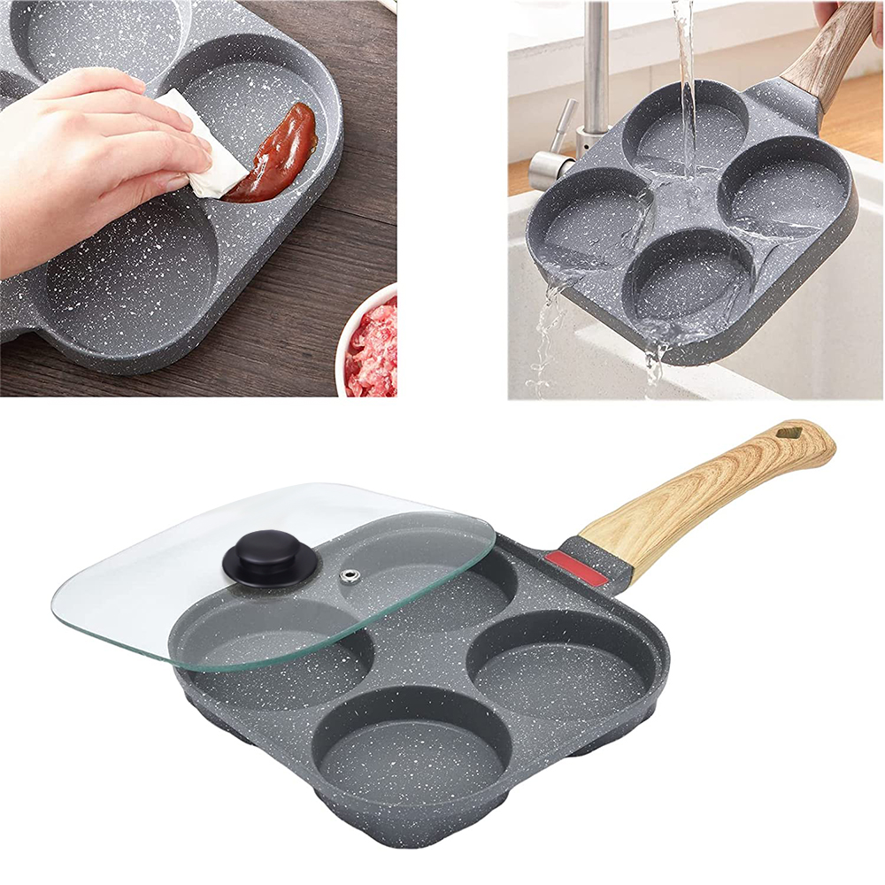 ノンスティック4カップエッグフライパン（フリップ式蓋付き）、 - Electric Griddle Pancake のレビューと価格