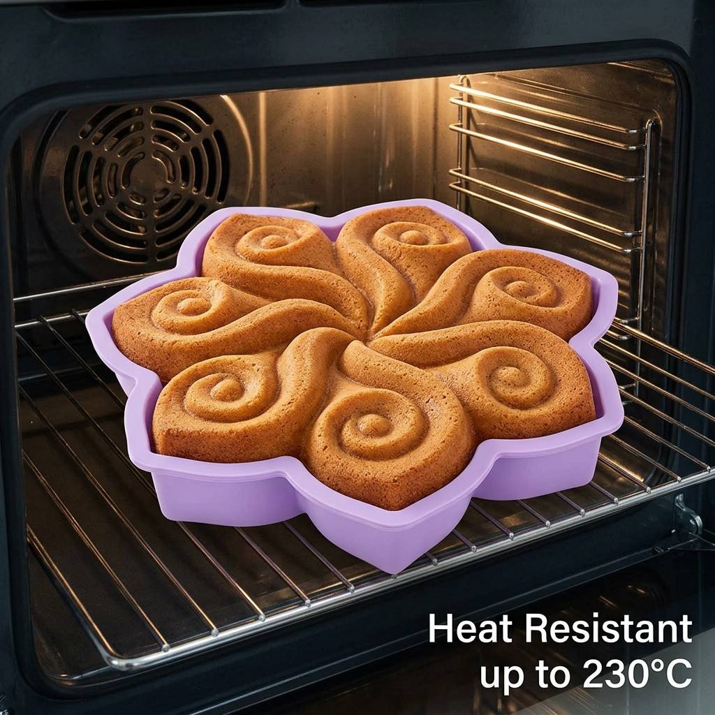 大きな花の形をしたシリコンケーキ型、スパイラルスワールベーキ - Kitchen Appliances Packages のレビューと価格