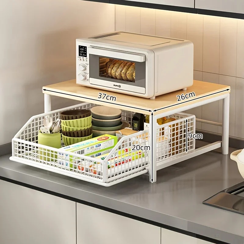 モダンな電子レンジラック、無垢材と金属製のキッチンカウンター - Kitchen Appliances Countertop のレビューと価格