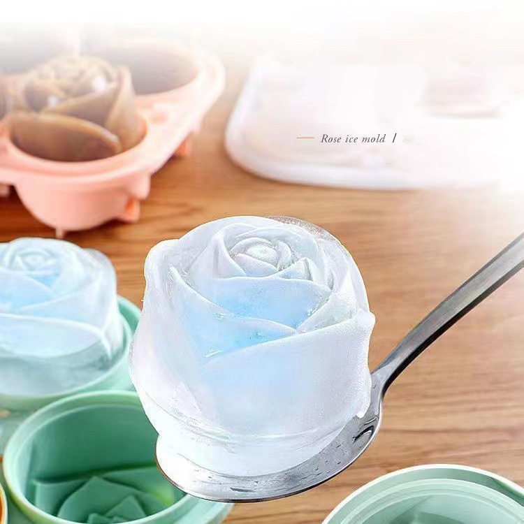 3D ローズアイスモールド 4 穴アイスキューブトレイ型花の - Kitchen Appliances Packages のレビューと価格