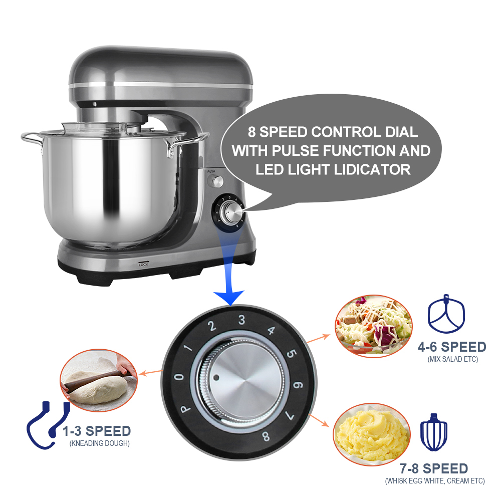 11L 2000W 大型強力電動ミキサー ダブルドウフック付 - Kitchen Appliances Usa のレビューと価格
